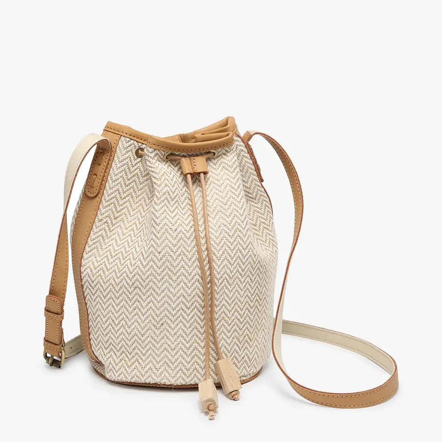 Augusta Woven Bucket Bag Tan
