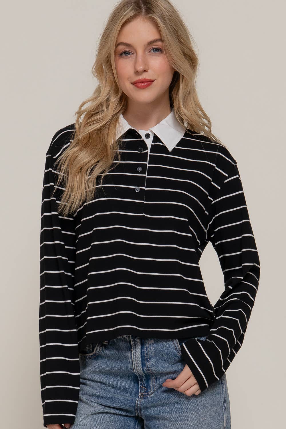 Stripe Cotton Polo Shirt