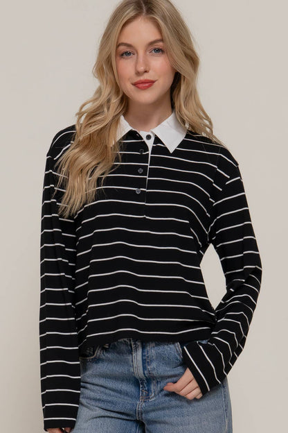 Stripe Cotton Polo Shirt