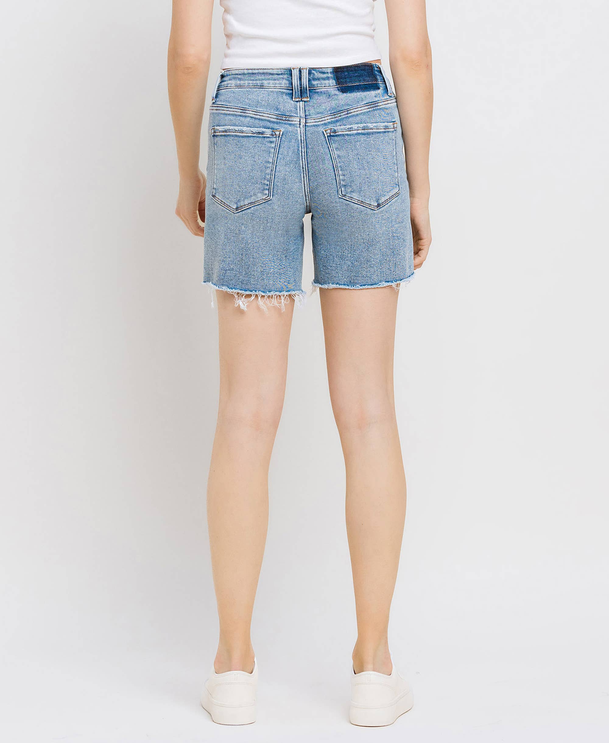 Rachael Raw Hem Midi Shorts