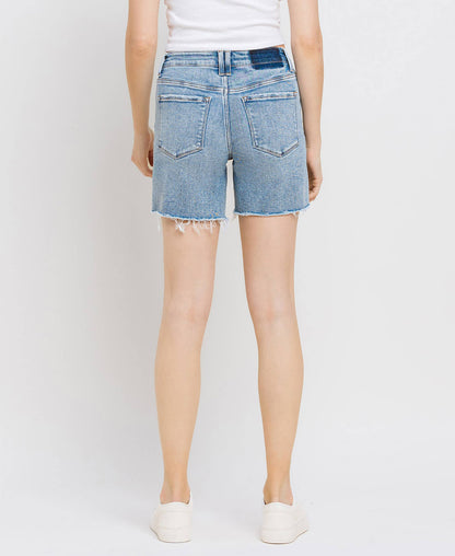 Rachael Raw Hem Midi Shorts