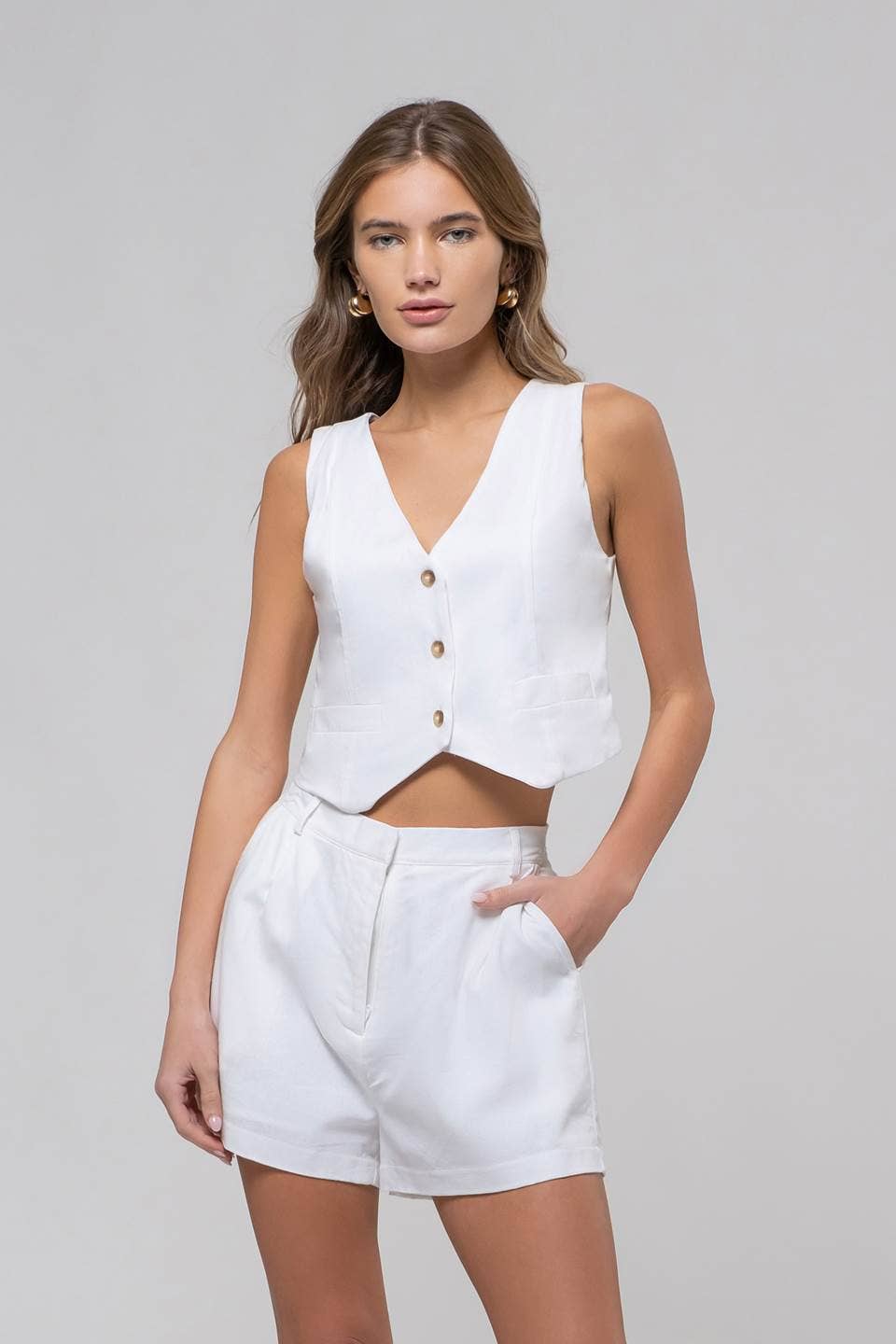 Crisp Air Linen Blend Vest