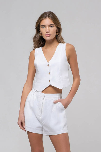 Crisp Air Linen Blend Vest