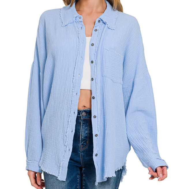 Blue Bird Woven Top