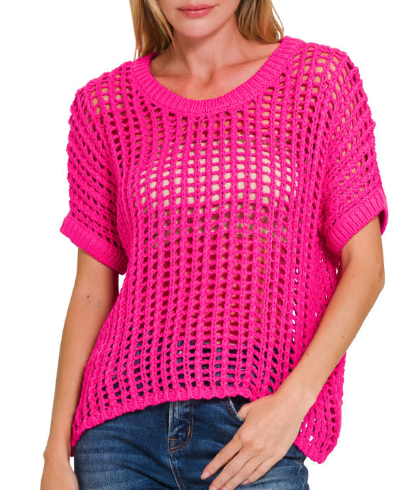 Hot Pink Crochet Top