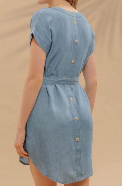 Chambray Button Back Dress