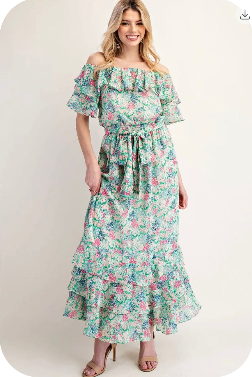 Cool Wildflowers Ruffle Dress