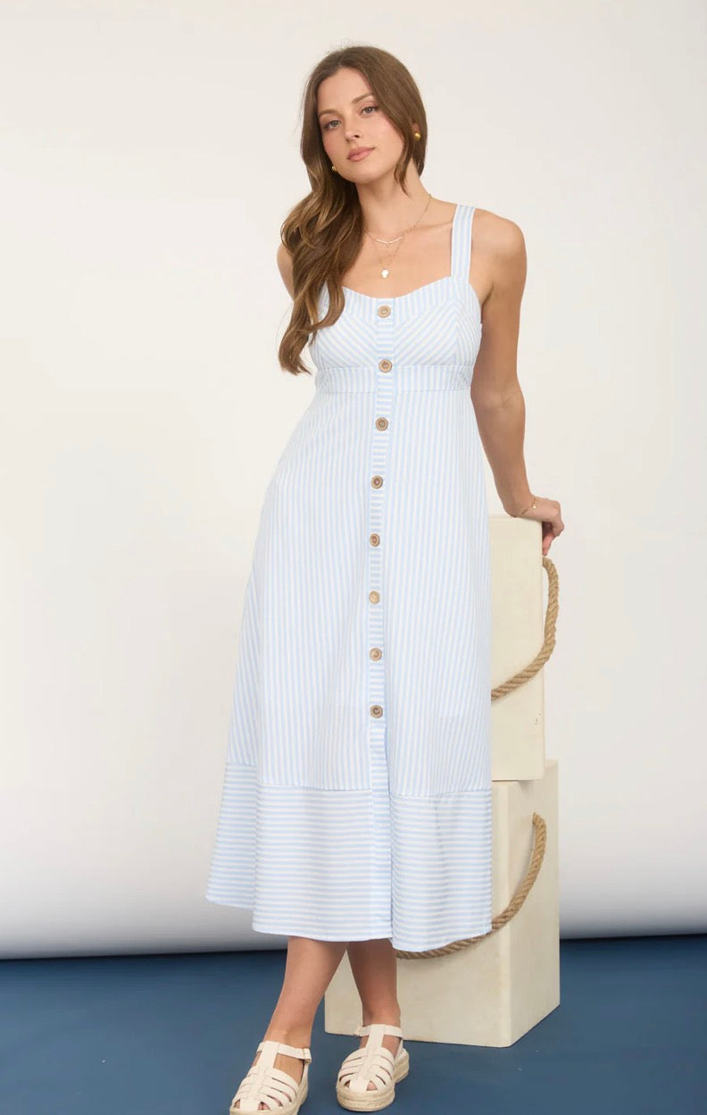 Brunch Stripe Button Dress