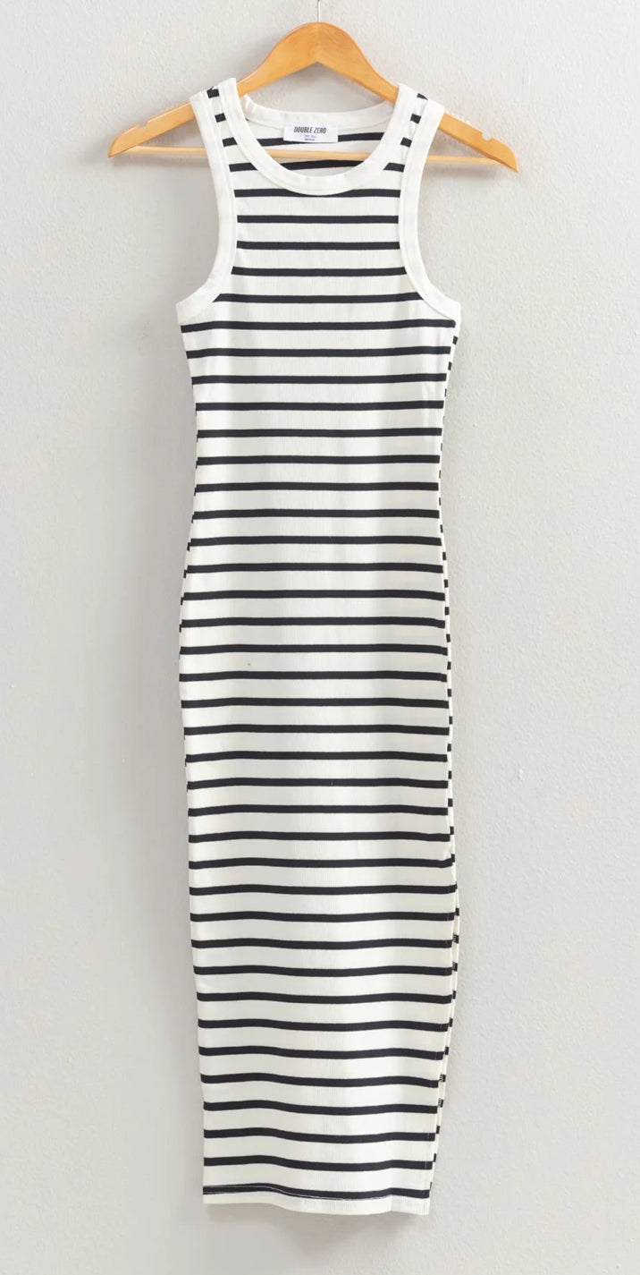 Contrast Stripe Bodycon Dress