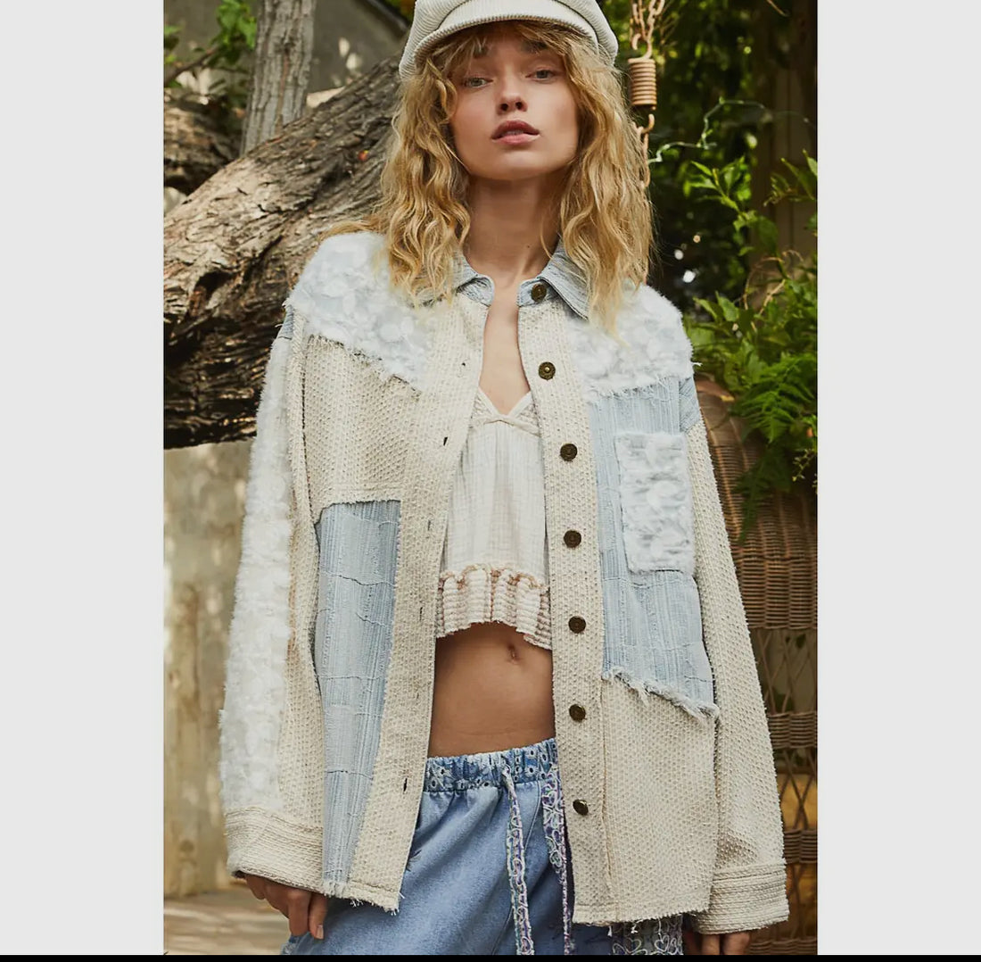 Contrast Skull Denim Jacket