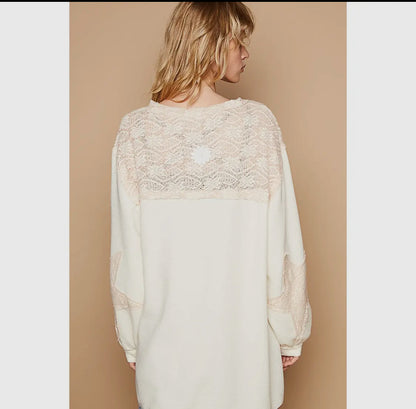 Crochet Floral Long Sleeve