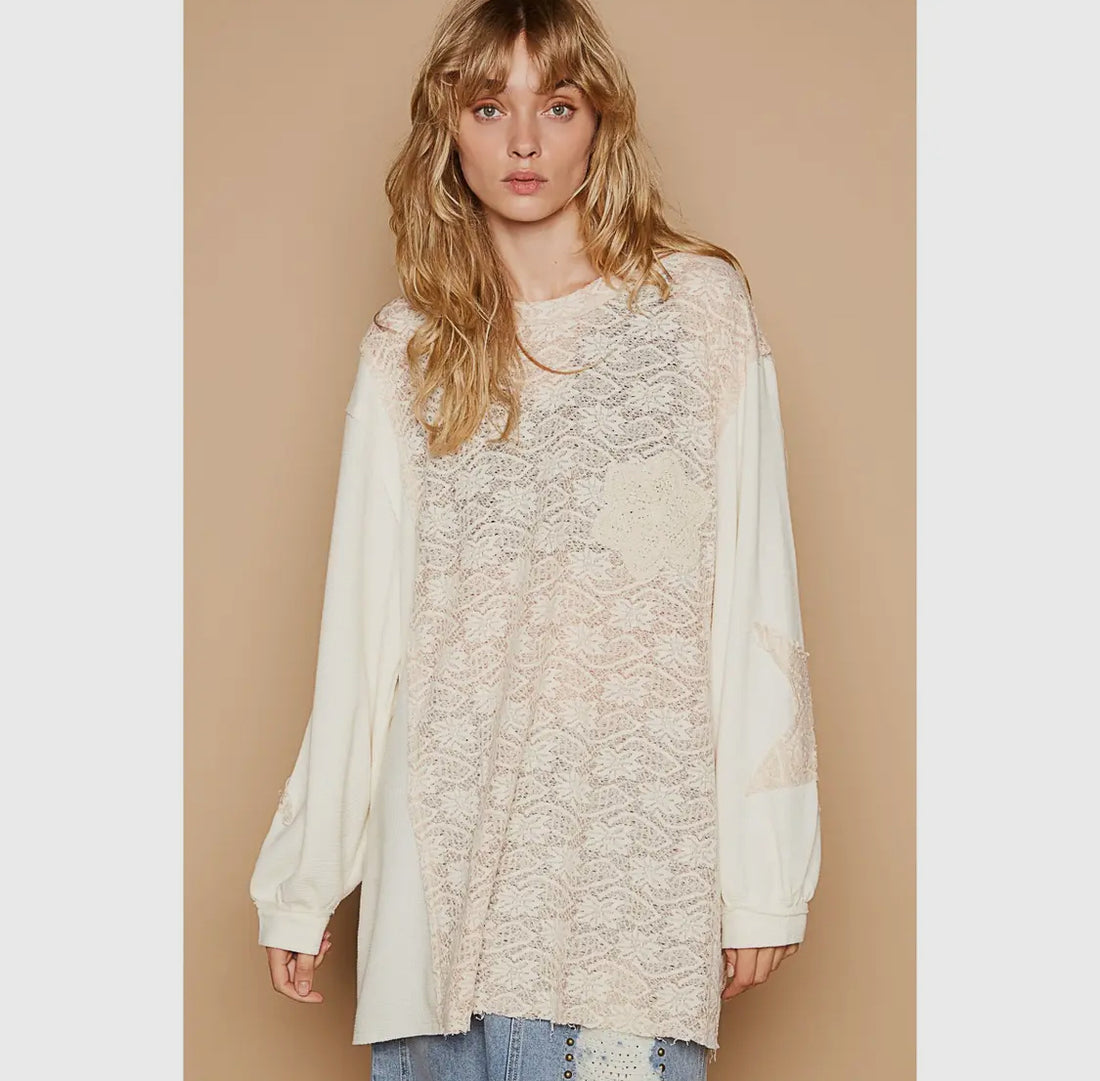 Crochet Floral Long Sleeve