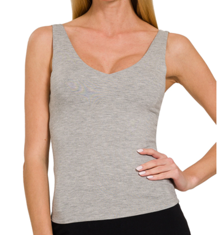 Basics Double Layered V Tank:  Grey