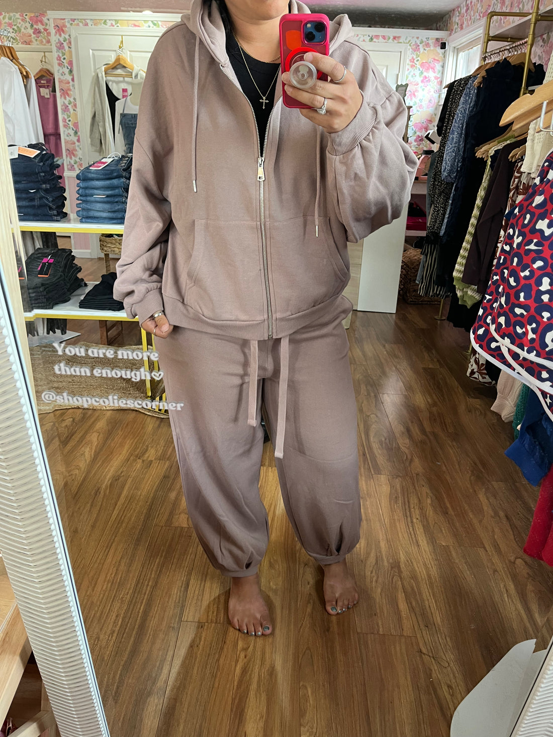 Rosy Brown Oversize Sweat Set