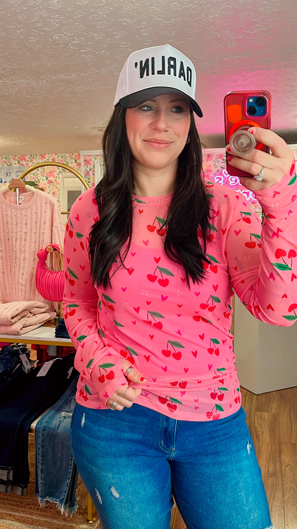 Cherry Bomb Mesh Top