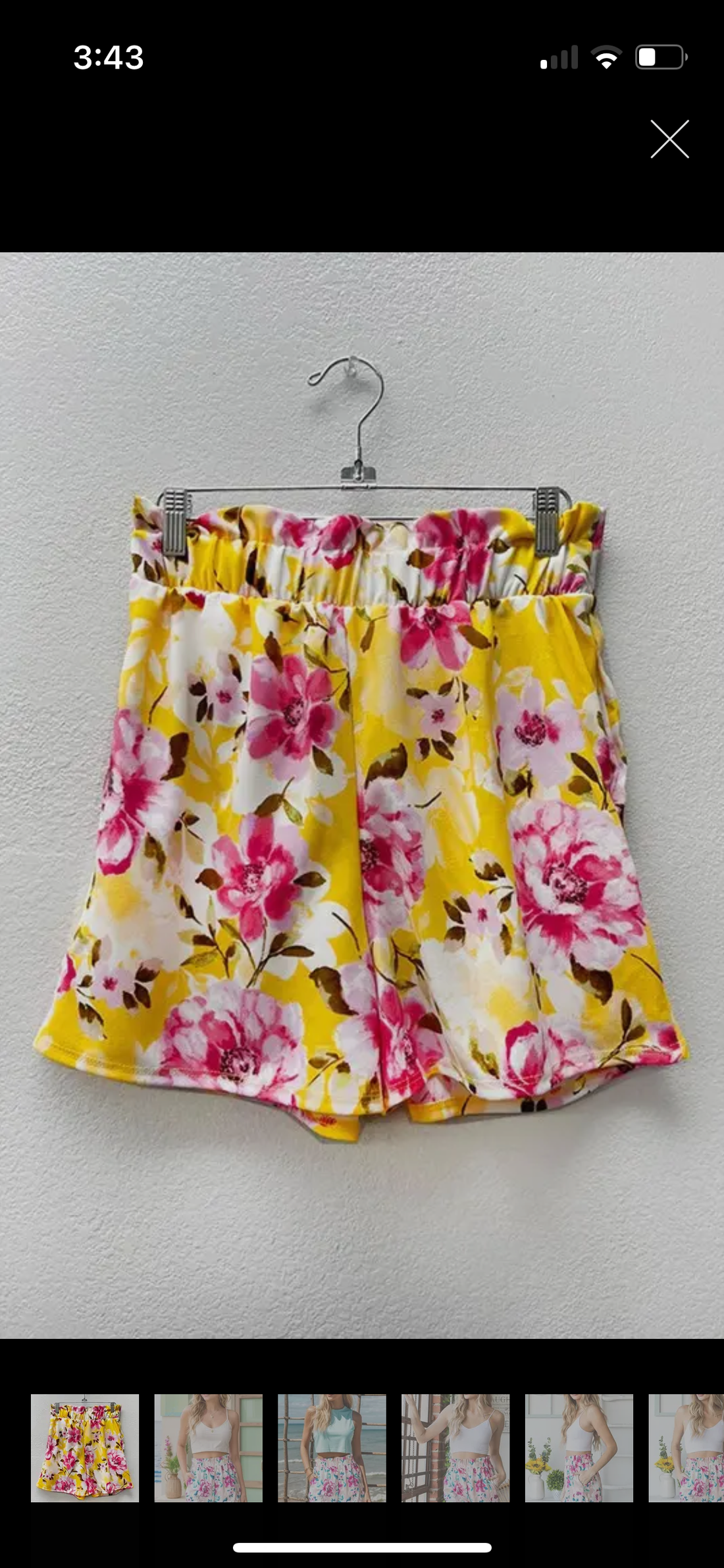 Paperbag Floral Shorts Canary