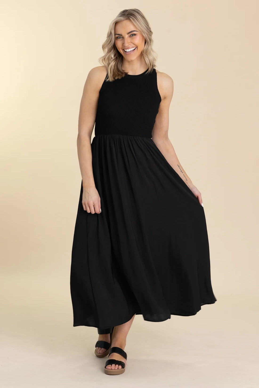 Oakley Mixed Media Dress ONYX