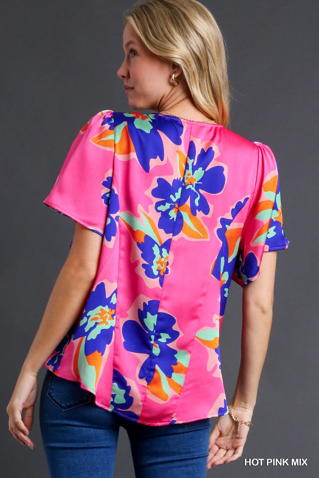 Hot Floral Satin Top