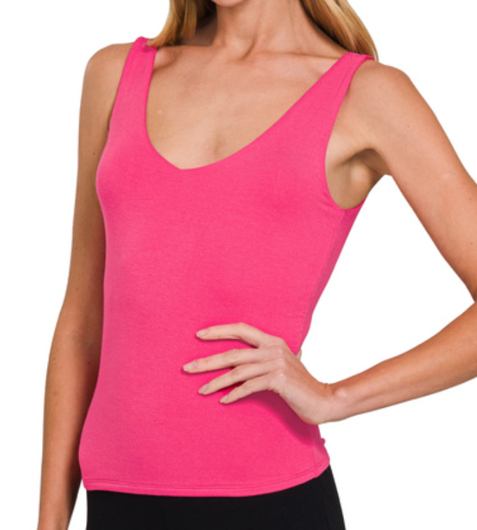 Basics Double Layered V Tank:  Pink