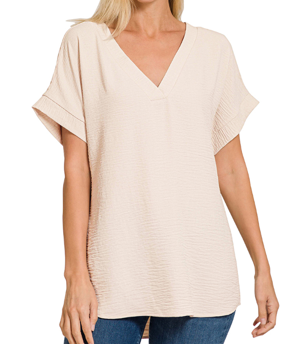 Sandy Beach V Neck Blouse