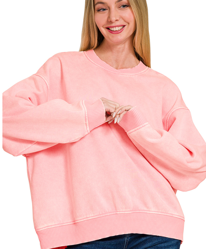 Pretty in Pink Oversize Crewneck Sweatshirt