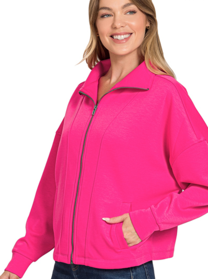 Bubbles Hot Pink Scuba Zip