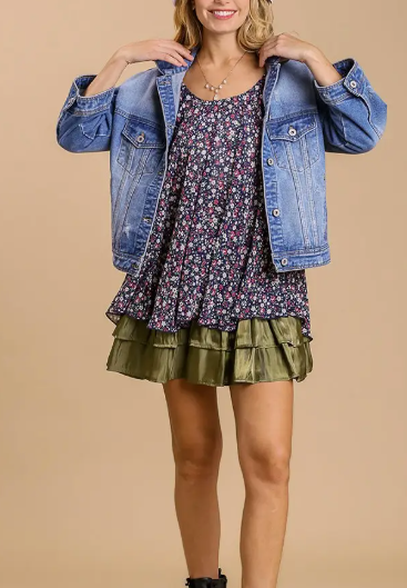 Poppy Fields Navy Swing Tank