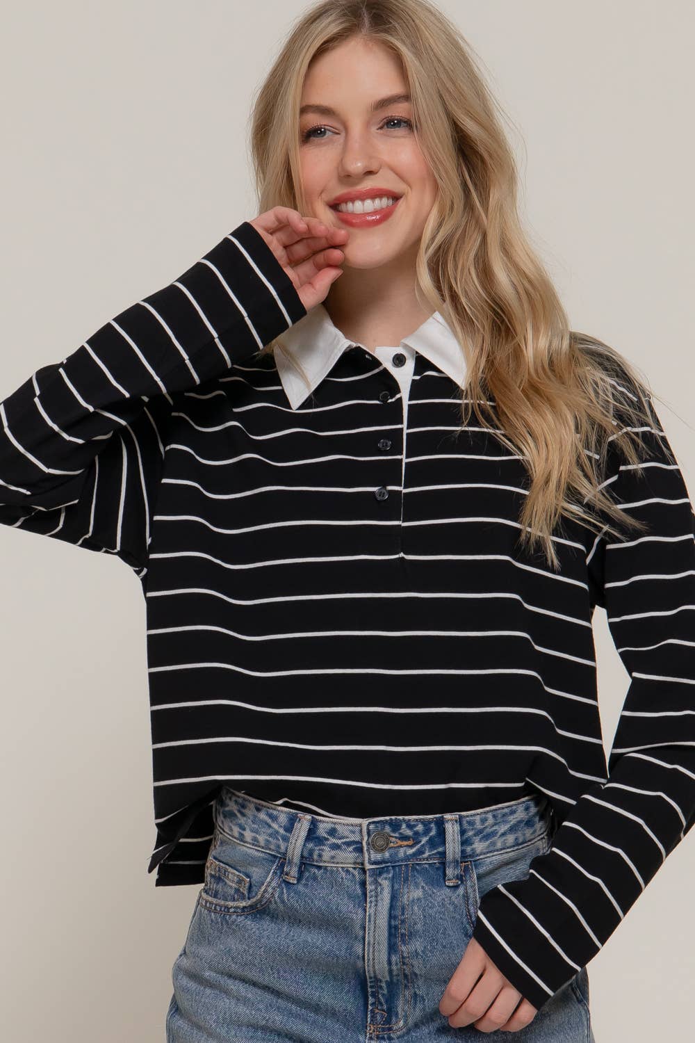 Stripe Cotton Polo Shirt