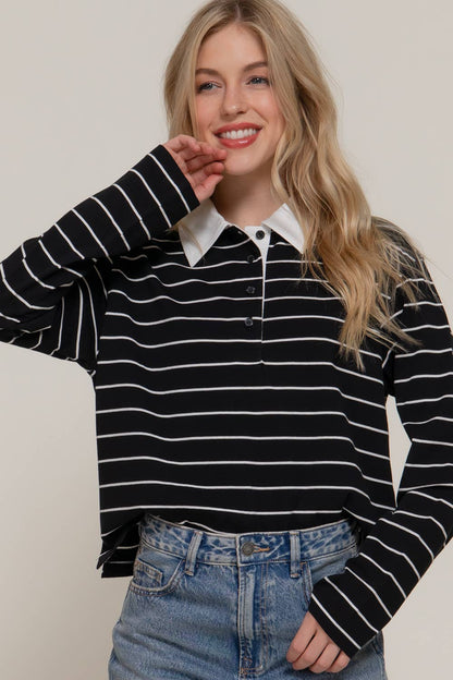 Stripe Cotton Polo Shirt