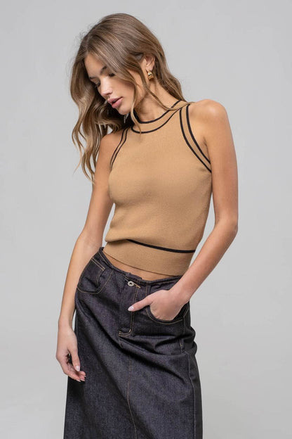 The Courtney Contrast Hight Neck