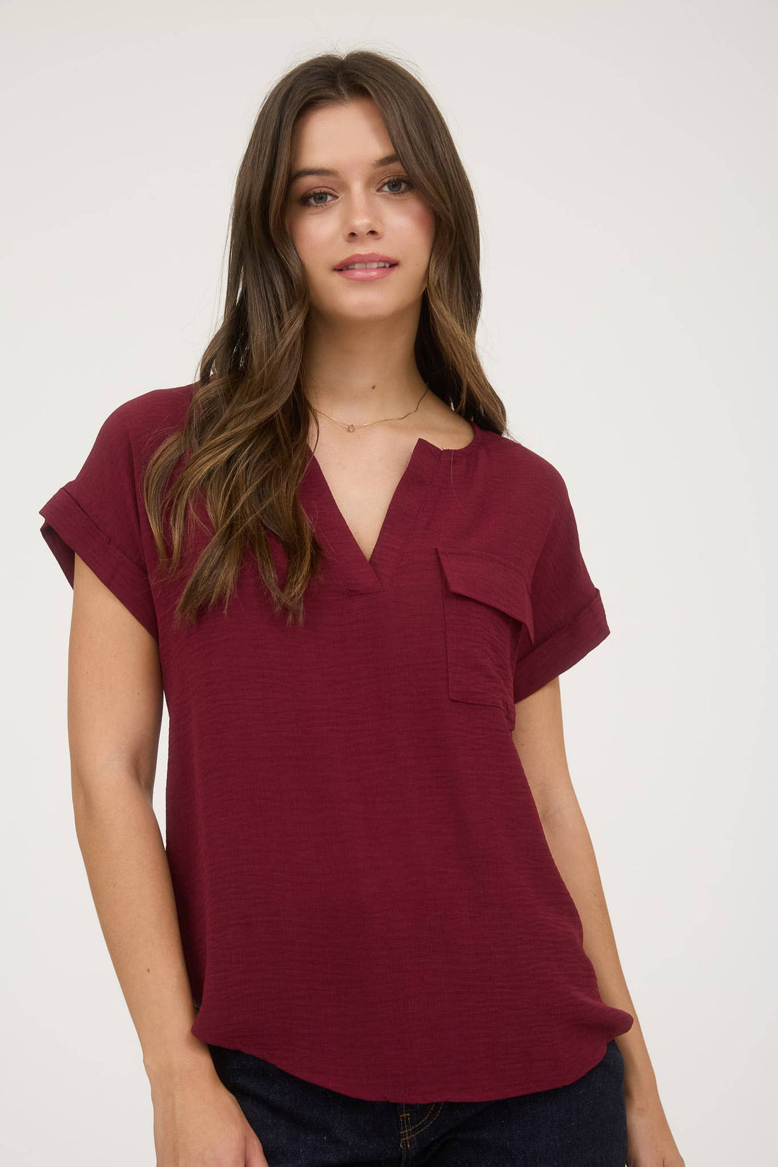 Button Tab Back Blouse