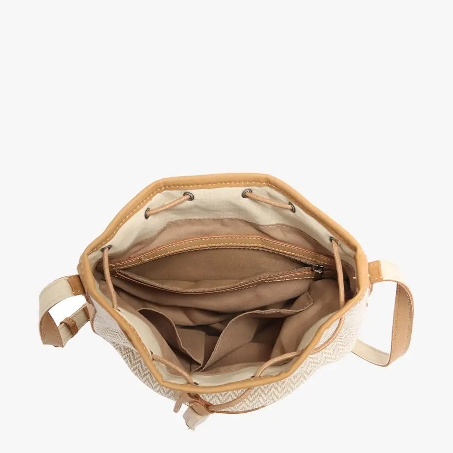 Augusta Woven Bucket Bag Tan