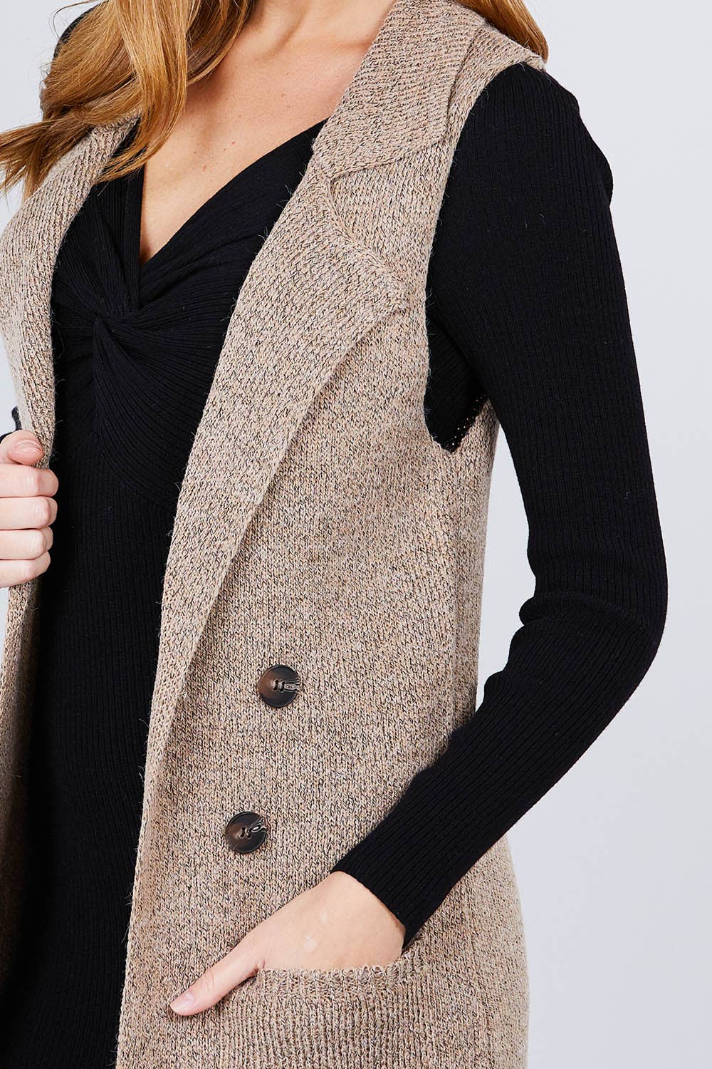 Long Sweater Vest Mocha