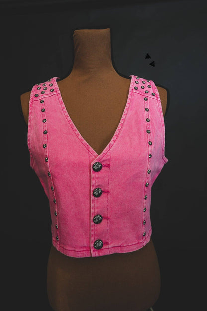 Queen Pink Stud Vest