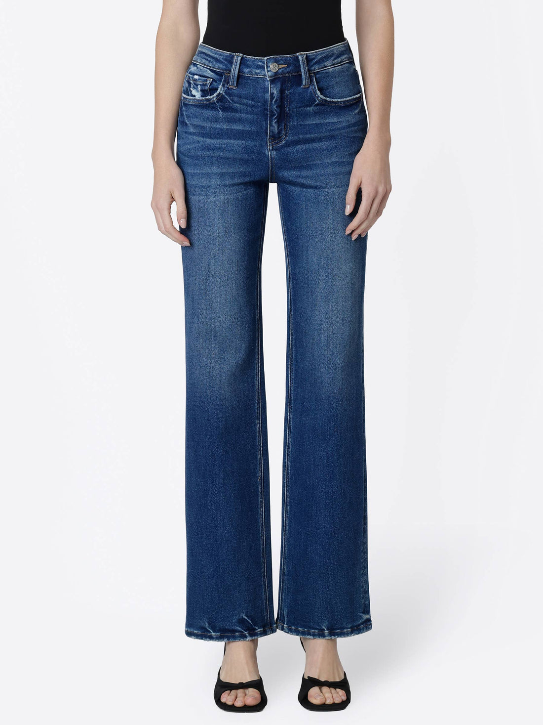 Dark Wash Slim Shady Wide Jeans
