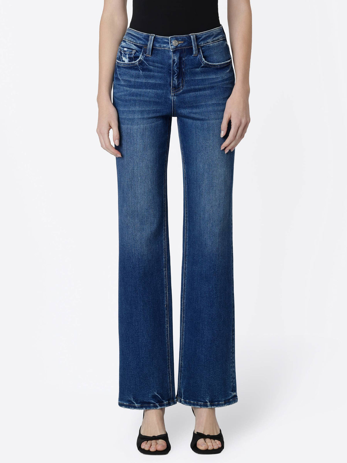 Dark Wash Slim Shady Wide Jeans