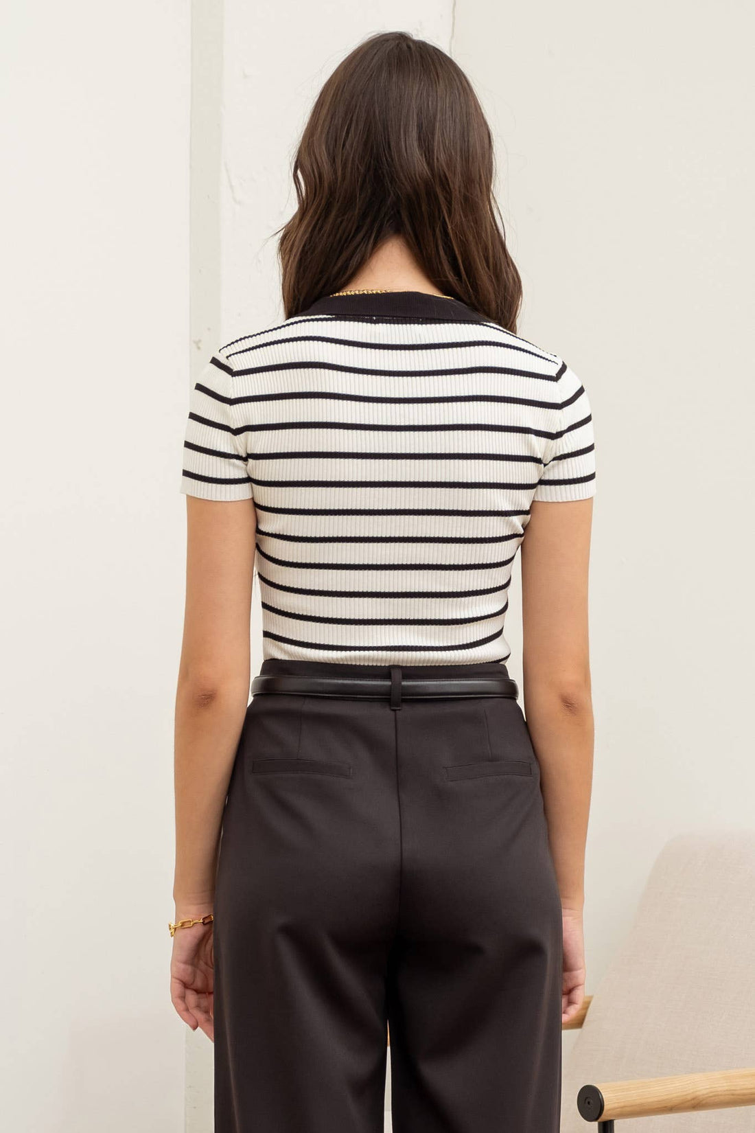 Sully Striped Collared Knit