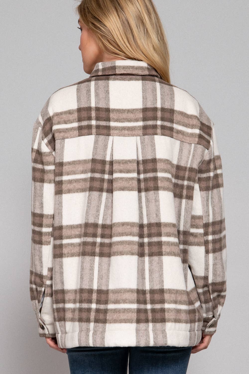 Faux Fur Brushed Plaid Jacket
