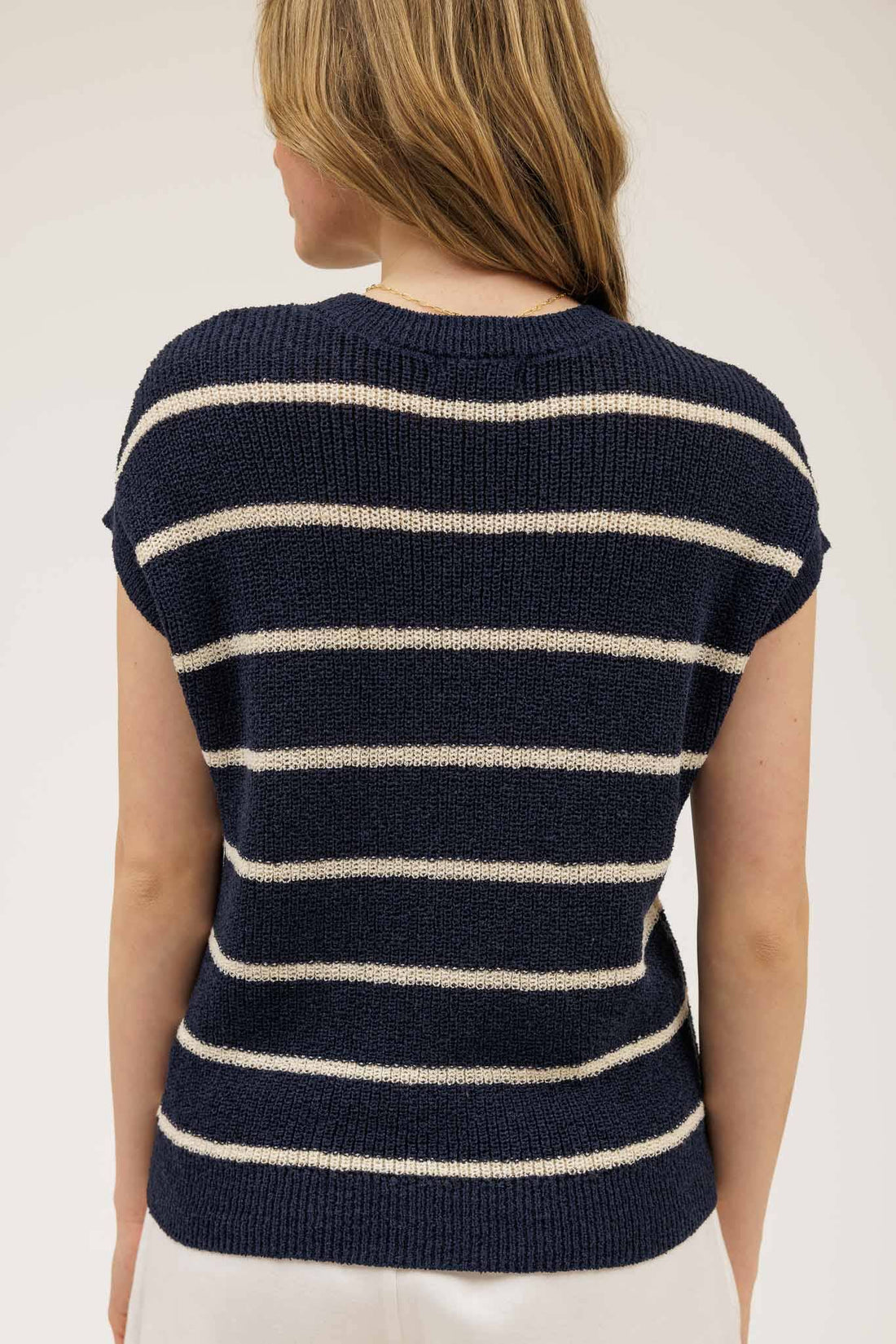 Wilmington Stripe Knit Sweater Navy