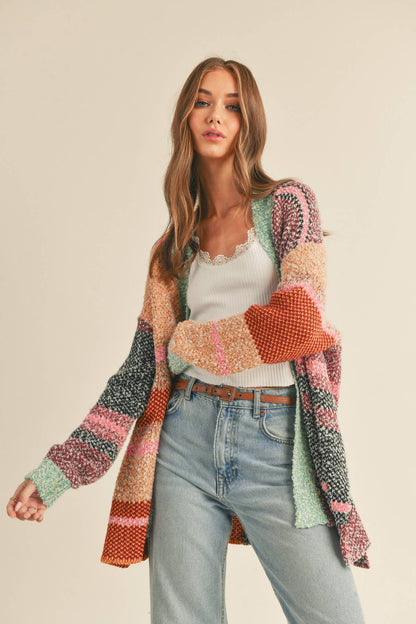 Oversize Colorblock Cardigan