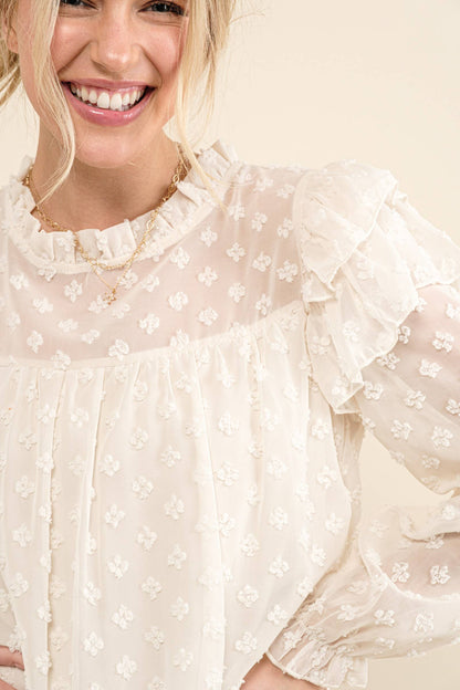 Lovely Ruffle Shoulder Woven Dress
