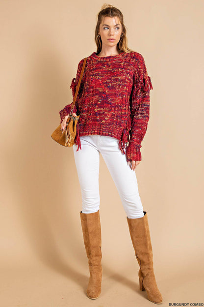 Wild Western Multi Color Fringe Sweater
