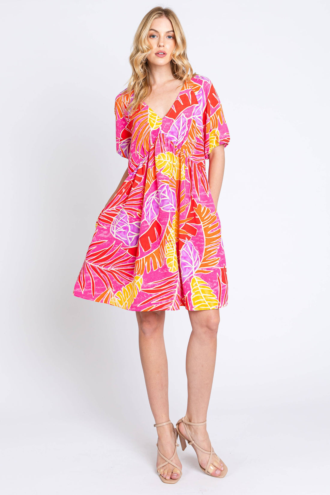 V-neck Shift Dress
