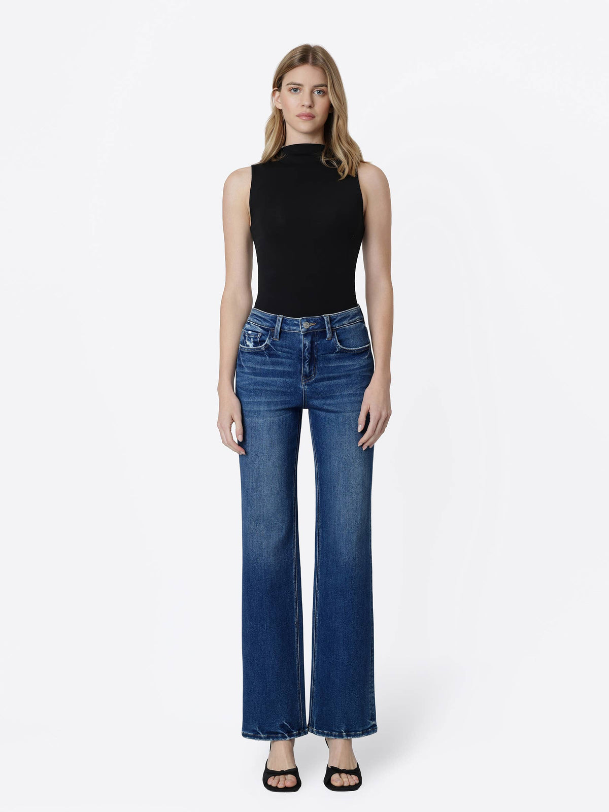 Dark Wash Slim Shady Wide Jeans