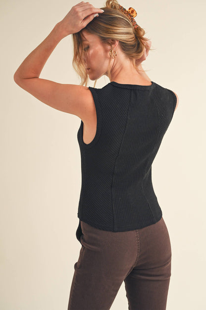 Adele Sweetheart Tank Black