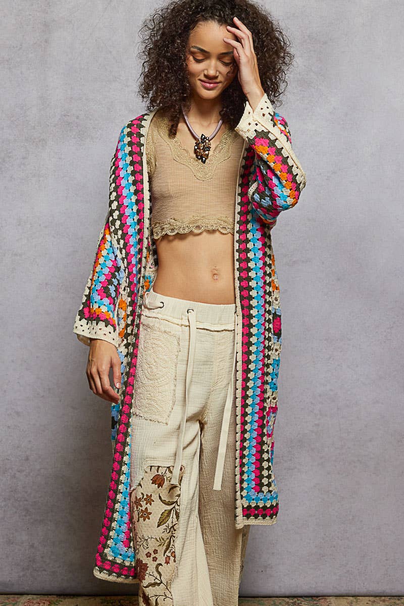 Colorful Squares Cardigan