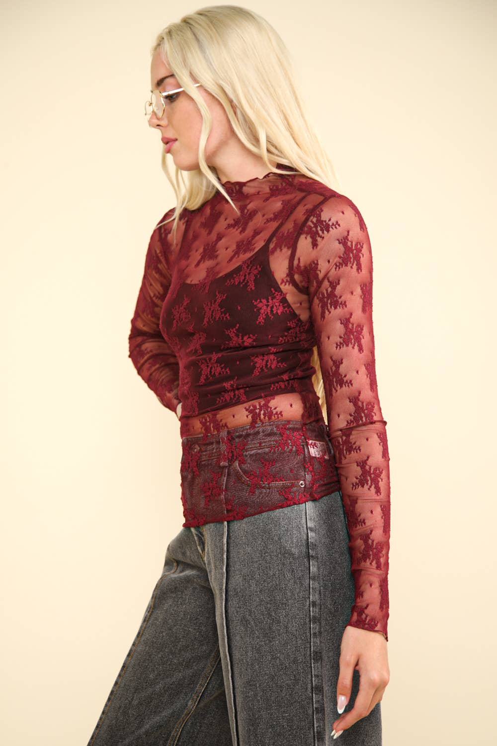 Merry Measure Mesh Lace Top