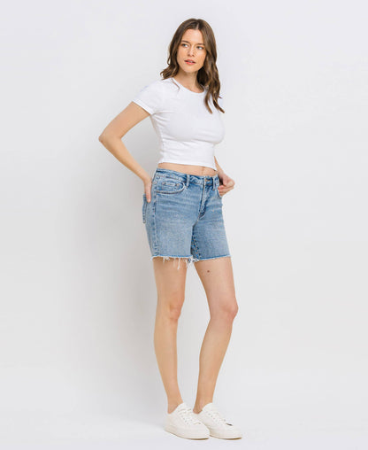 Rachael Raw Hem Midi Shorts